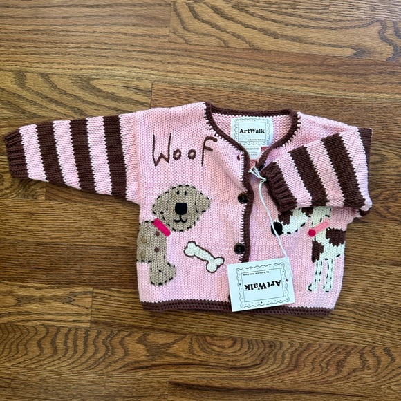 NWT Art Walk baby girls pink dog sweater - Picture 3 of 5
